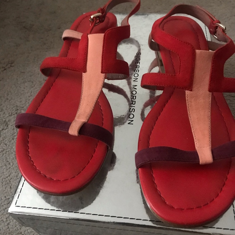 Sigerson Morrison Suede Strap Sandals